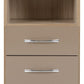 Nevada 2 Drawer Bedside - Oyster Gloss/Light Oak Effect Veneer
