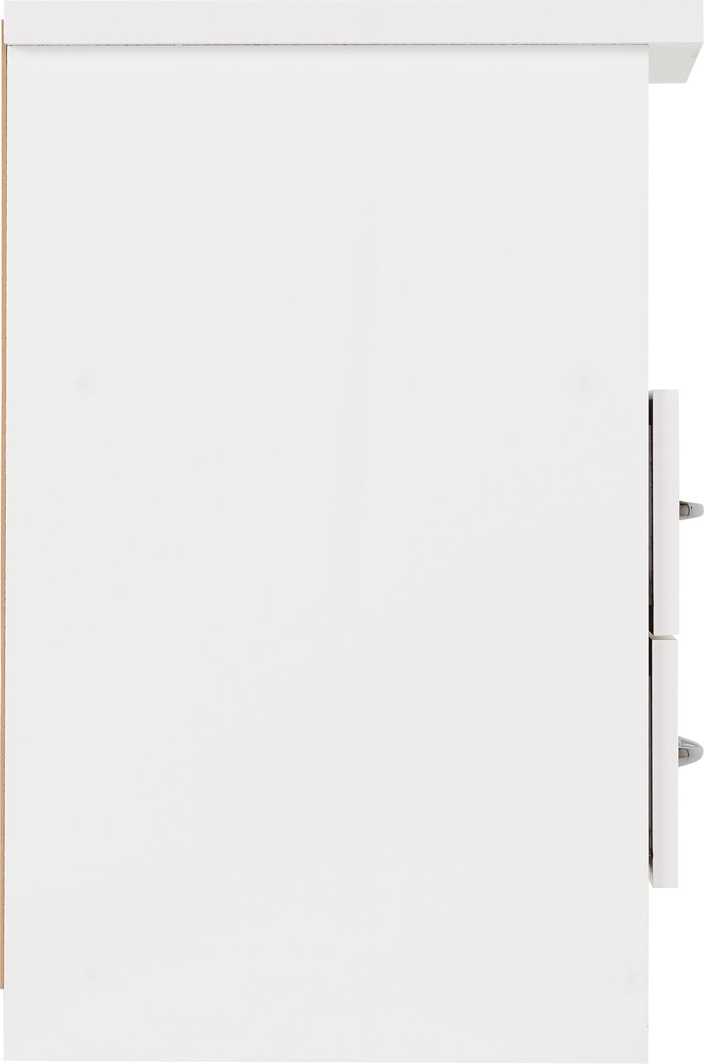Nevada 2 Drawer Bedside - White Gloss