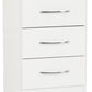 Nevada 3 Drawer Bedside - White Gloss