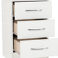 Nevada 3 Drawer Bedside - White Gloss