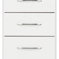 Nevada 3 Drawer Bedside - White Gloss