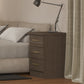 Nevada 3 Drawer Bedside - Rustic Oak Effect