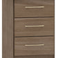 Nevada 3 Drawer Bedside - Rustic Oak Effect