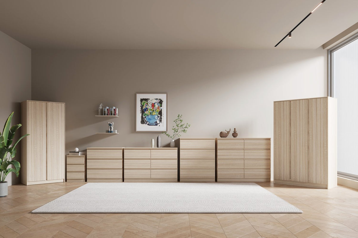 Malvern 3 Drawer Bedside - Sonoma Oak Effect