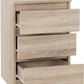 Malvern 3 Drawer Bedside - Sonoma Oak Effect