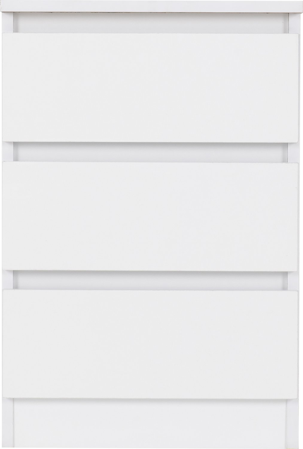 Malvern 3 Drawer Bedside - White
