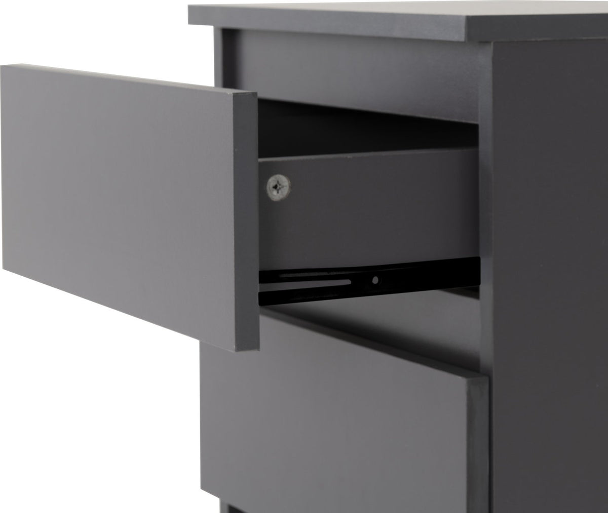 Malvern 3 Drawer Bedside - Grey