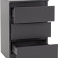 Malvern 3 Drawer Bedside - Grey
