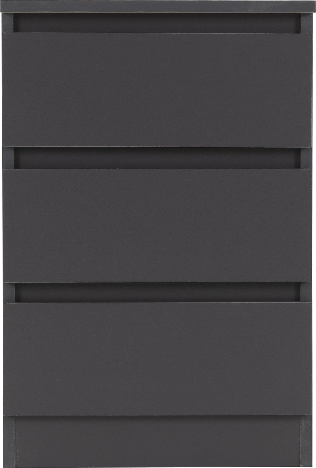 Malvern 3 Drawer Bedside - Grey