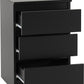 Malvern 3 Drawer Bedside - Black