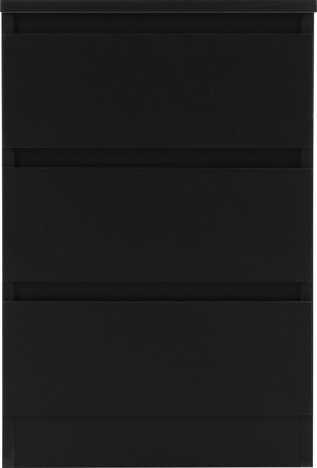 Malvern 3 Drawer Bedside - Black