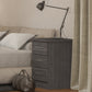Nevada 3 Drawer Bedside - Black Wood Grain