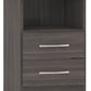 Nevada 2 Drawer Bedside - Black Wood Grain