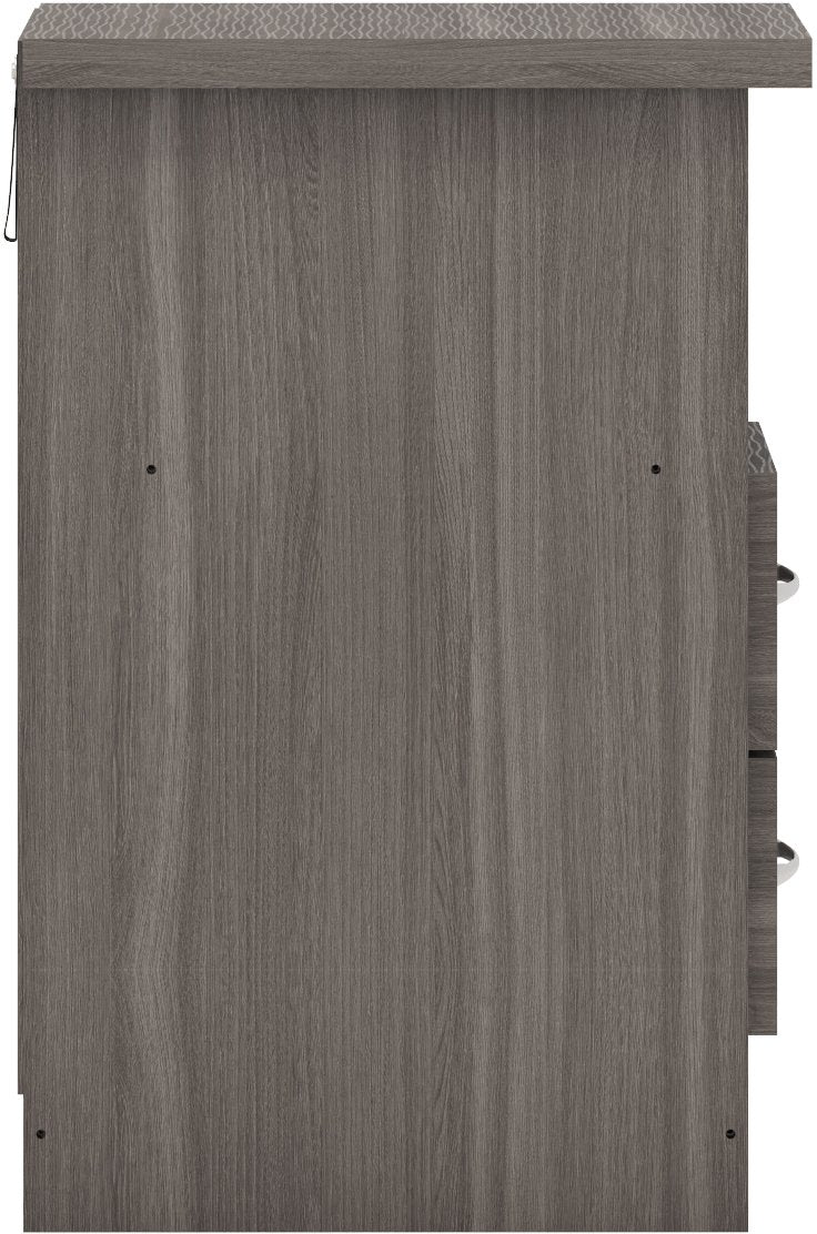 Nevada 2 Drawer Bedside - Black Wood Grain