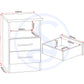 Nevada 2 Drawer Bedside - 3D Effect Grey