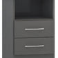Nevada 2 Drawer Bedside - 3D Effect Grey