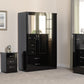 Nevada 2 Drawer Bedside - Black Gloss
