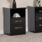 Nevada 2 Drawer Bedside - Black Gloss