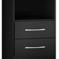 Nevada 2 Drawer Bedside - Black Gloss