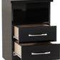 Nevada 2 Drawer Bedside - Black Gloss
