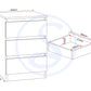 Malvern 3 Drawer Bedside - Urban Snow