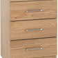 Dakota 3 Drawer Bedside - Oak Effect