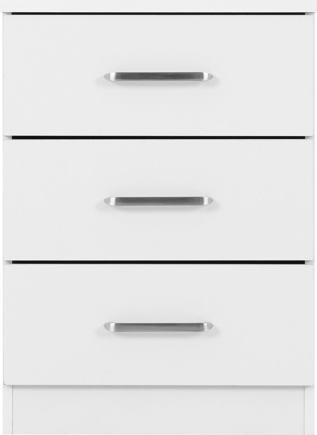 Dakota 3 Drawer Bedside - White