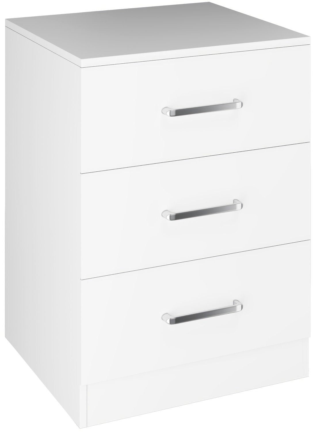 Dakota 3 Drawer Bedside - White