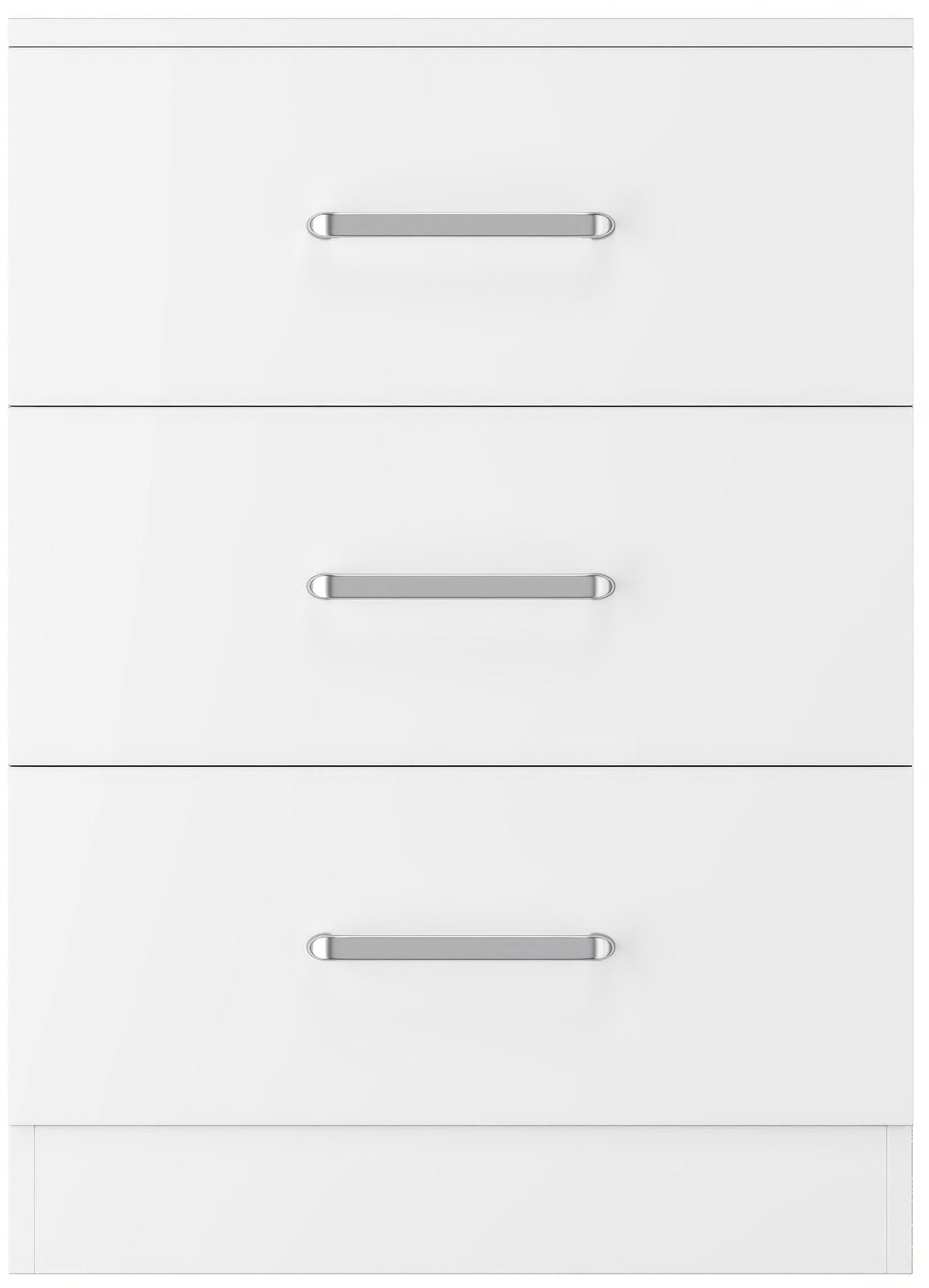 Dakota 3 Drawer Bedside - White