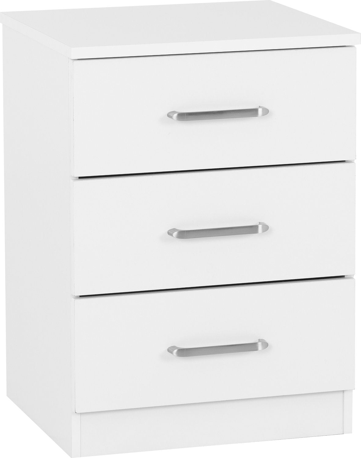 Dakota 3 Drawer Bedside - White