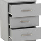 Dakota 3 Drawer Bedside - Light Grey