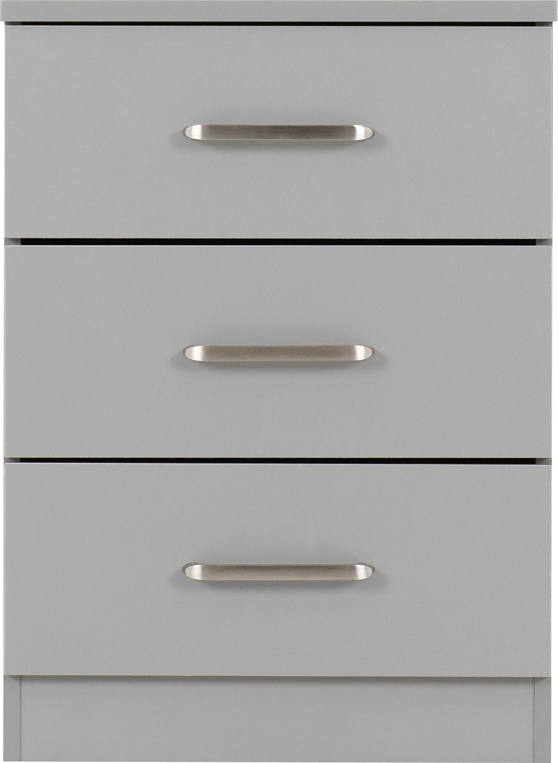 Dakota 3 Drawer Bedside - Light Grey
