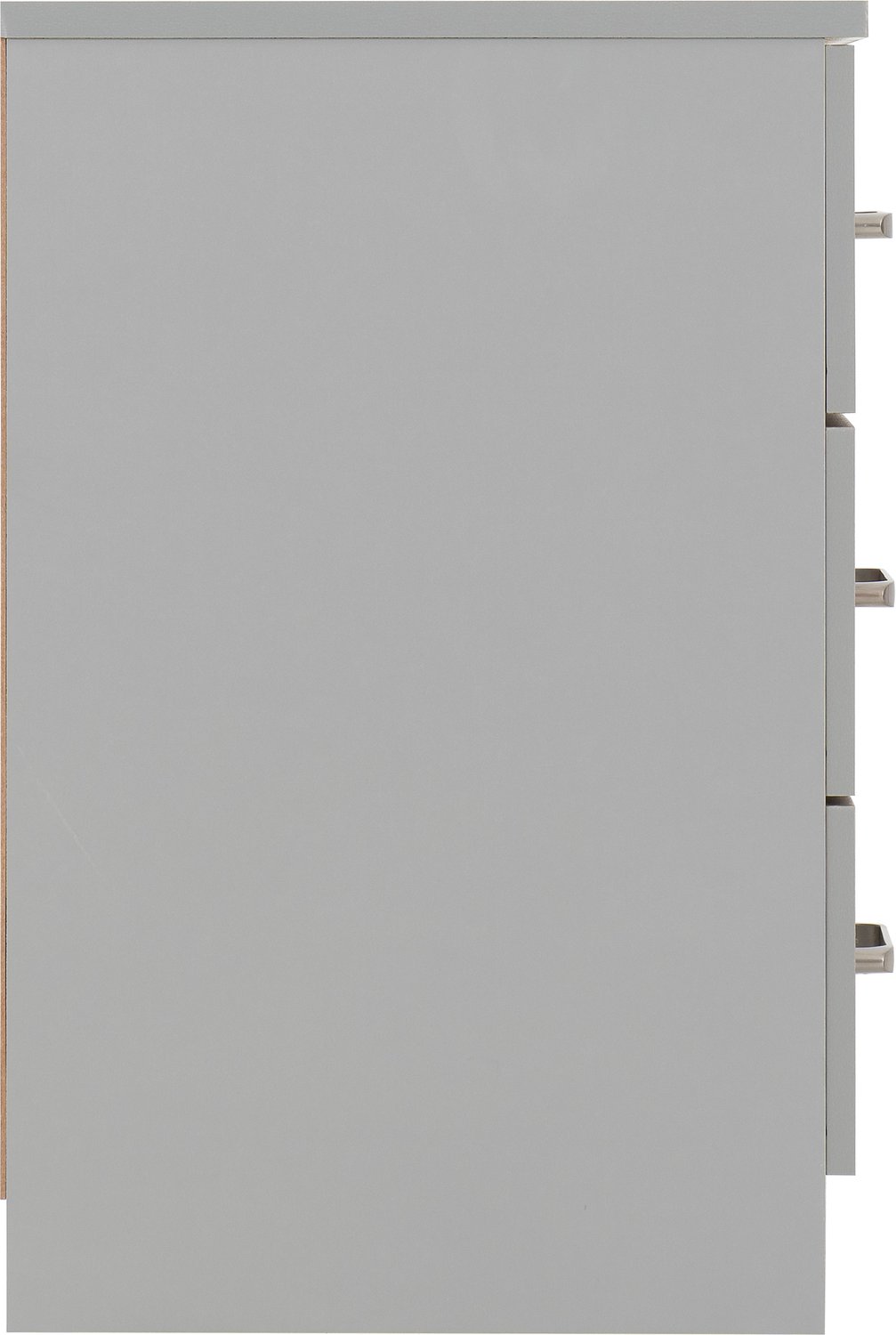 Dakota 3 Drawer Bedside - Light Grey
