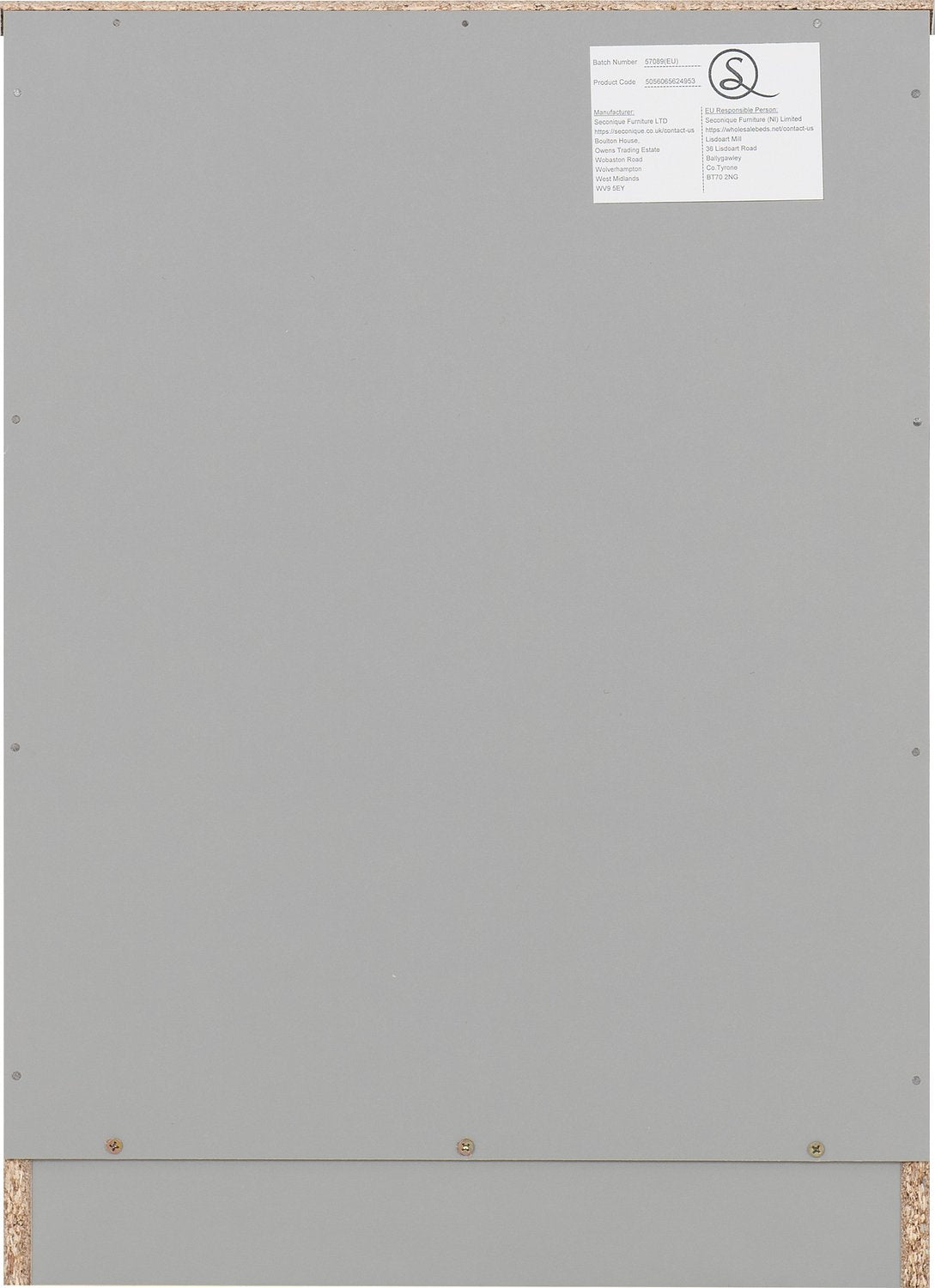 Dakota 3 Drawer Bedside - Light Grey