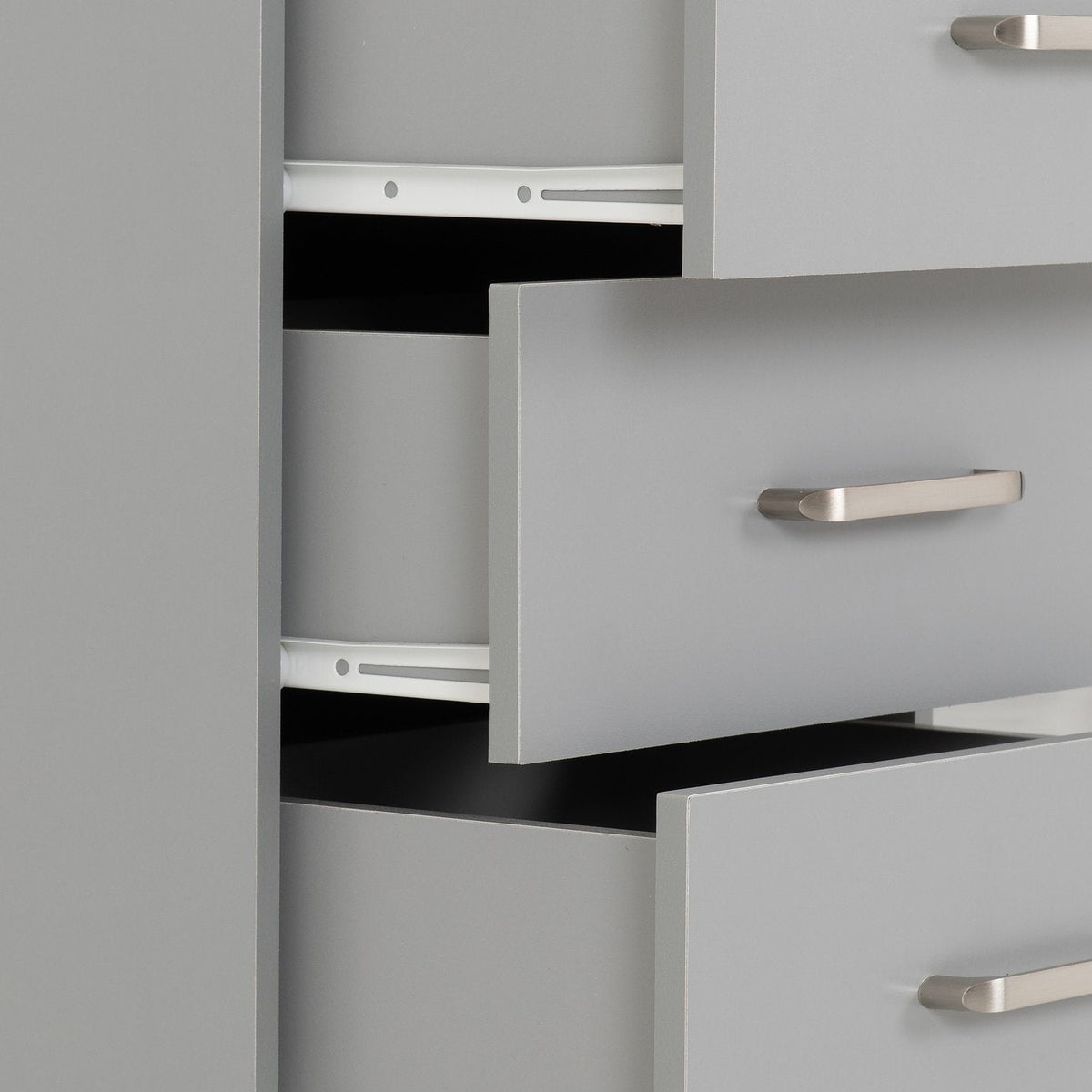 Dakota 3 Drawer Bedside - Light Grey
