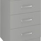 Dakota 3 Drawer Bedside - Light Grey