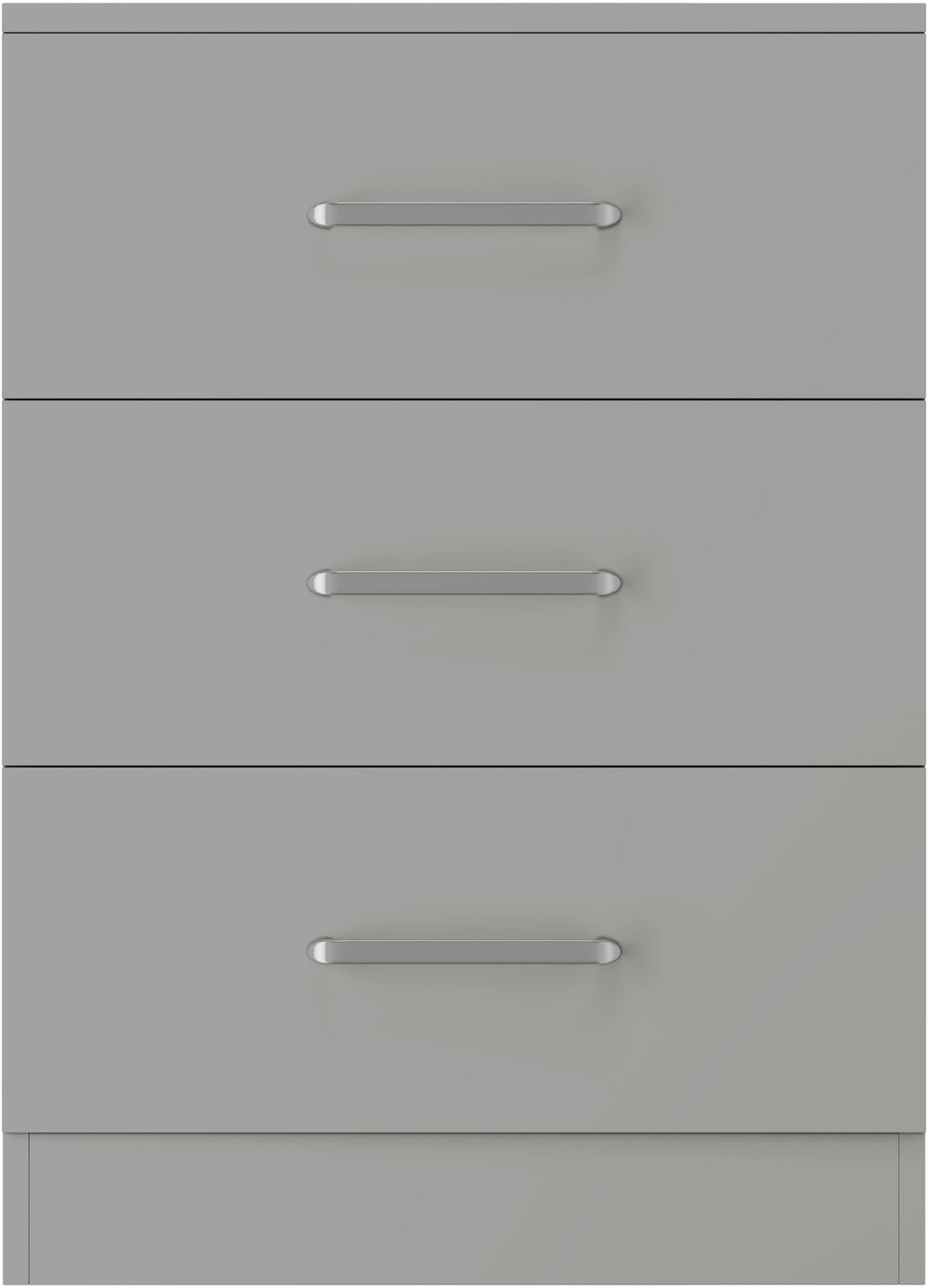Dakota 3 Drawer Bedside - Light Grey