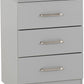 Dakota 3 Drawer Bedside - Light Grey