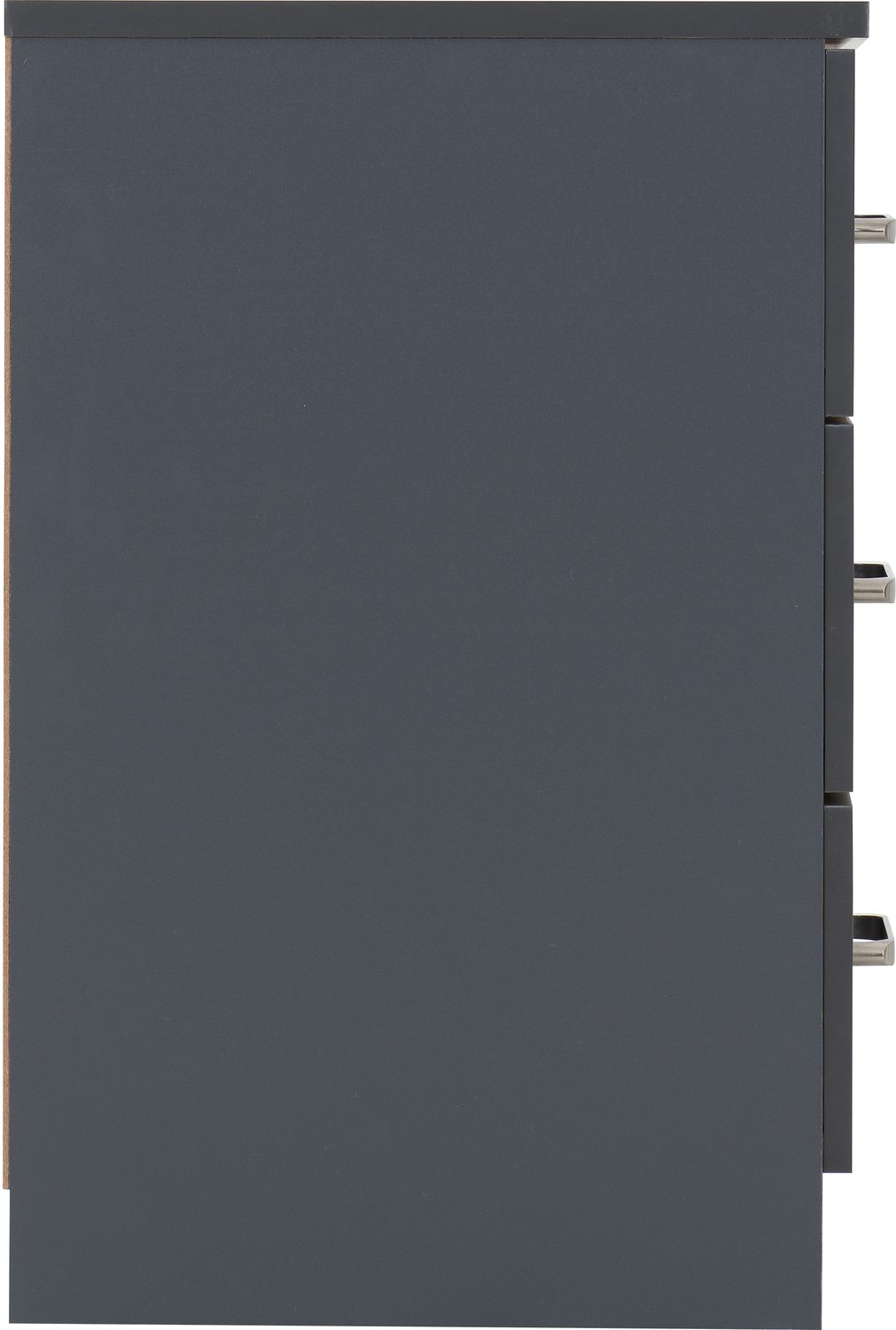 Dakota 3 Drawer Bedside - Dark Grey