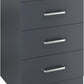 Dakota 3 Drawer Bedside - Dark Grey