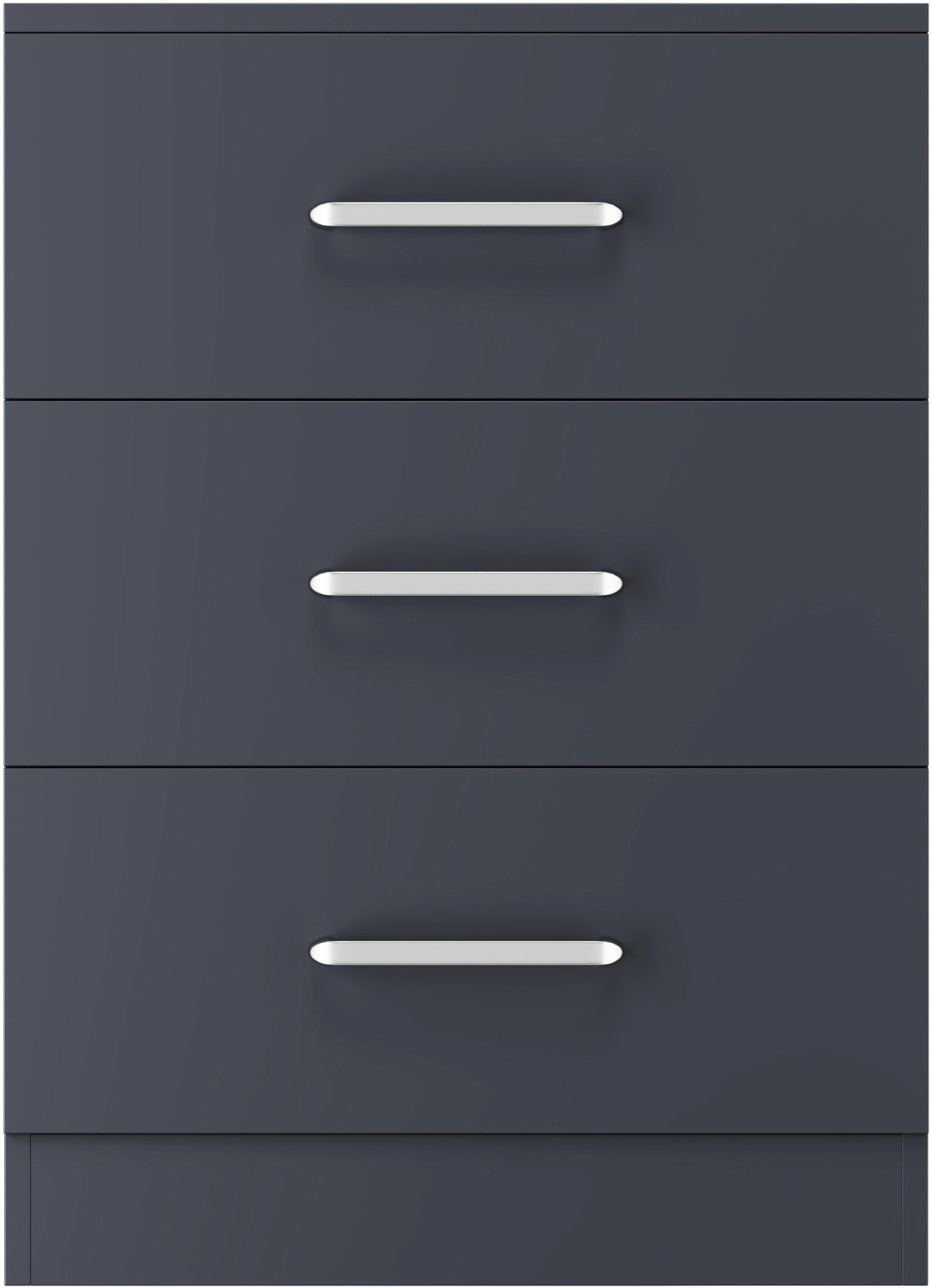 Dakota 3 Drawer Bedside - Dark Grey
