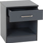 Dakota 1 Drawer Bedside - Dark Grey