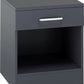 Dakota 1 Drawer Bedside - Dark Grey