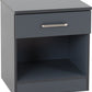 Dakota 1 Drawer Bedside - Dark Grey