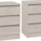 Malvern 3 Drawer Bedside (Pair) - Urban Snow