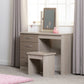 Nevada 4 Drawer Dressing Table Set - Oyster Gloss/Light Oak Effect Veneer