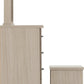 Nevada 4 Drawer Dressing Table Set - Oyster Gloss/Light Oak Effect Veneer