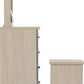 Nevada 4 Drawer Dressing Table Set - Grey Gloss/Light Oak Effect Veneer