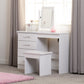 Nevada 4 Drawer Dressing Table Set - White Gloss