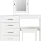 Nevada 4 Drawer Dressing Table Set - White Gloss